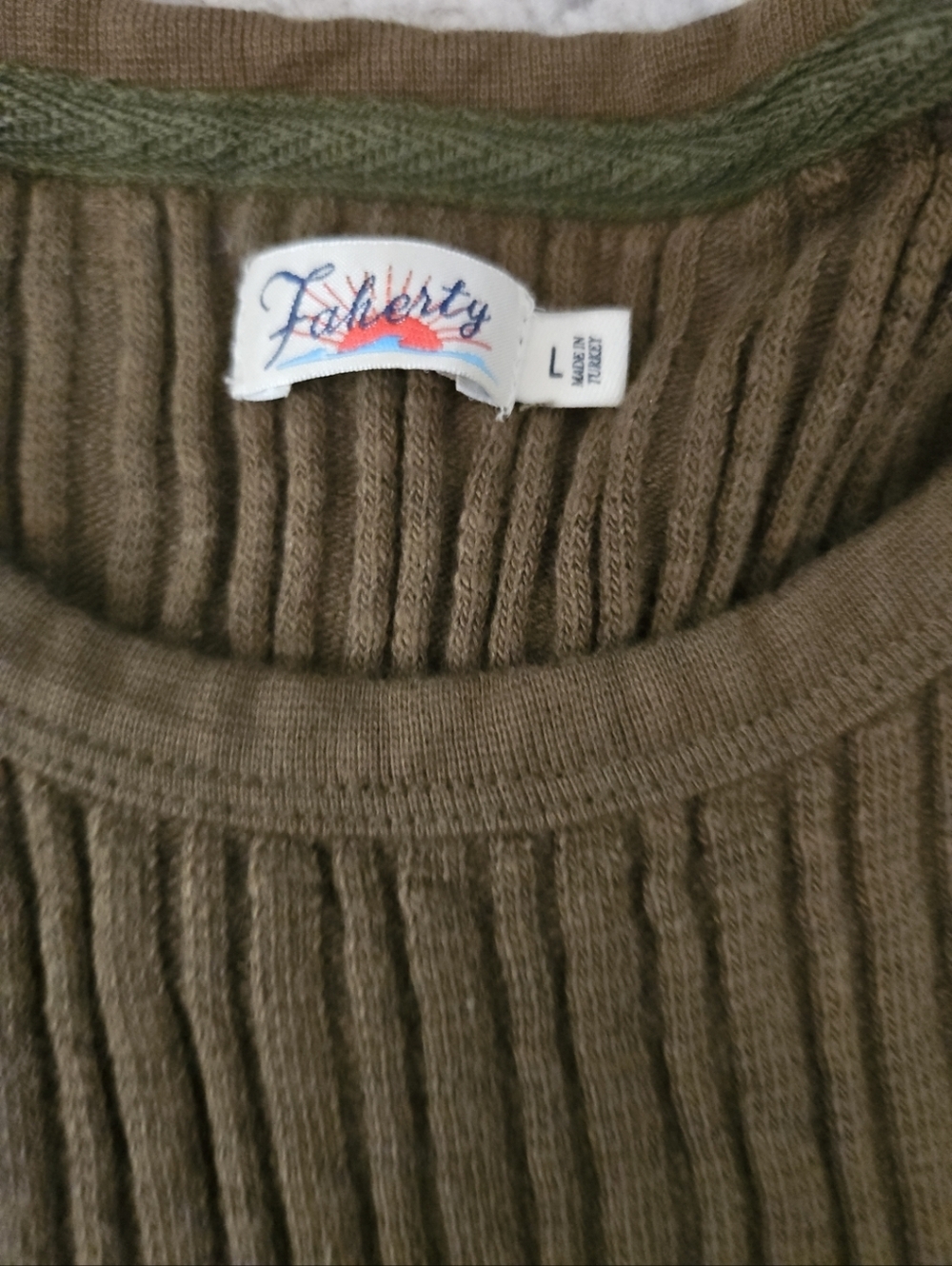Faherty Olive Ribbed Tank Top - Picture 9 of 12